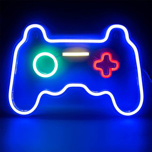 Gamepad Neon Sign Neon Sign Light 16.1"x 10.8" LED Neon Light with On/Off Switch Gaming Neon Sign for Game Room Man Cave Birthday Halloween Decor Christmas Gift
