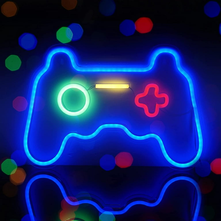Gamepad Neon Sign Light Bedroom Wall Decor Gaming Lights Teen Boys Room  Decor LED Wall Sign Playstation Light Up Sign Video Game Room Accessories  for Gamer Gift Birthday Party Room Decorations 