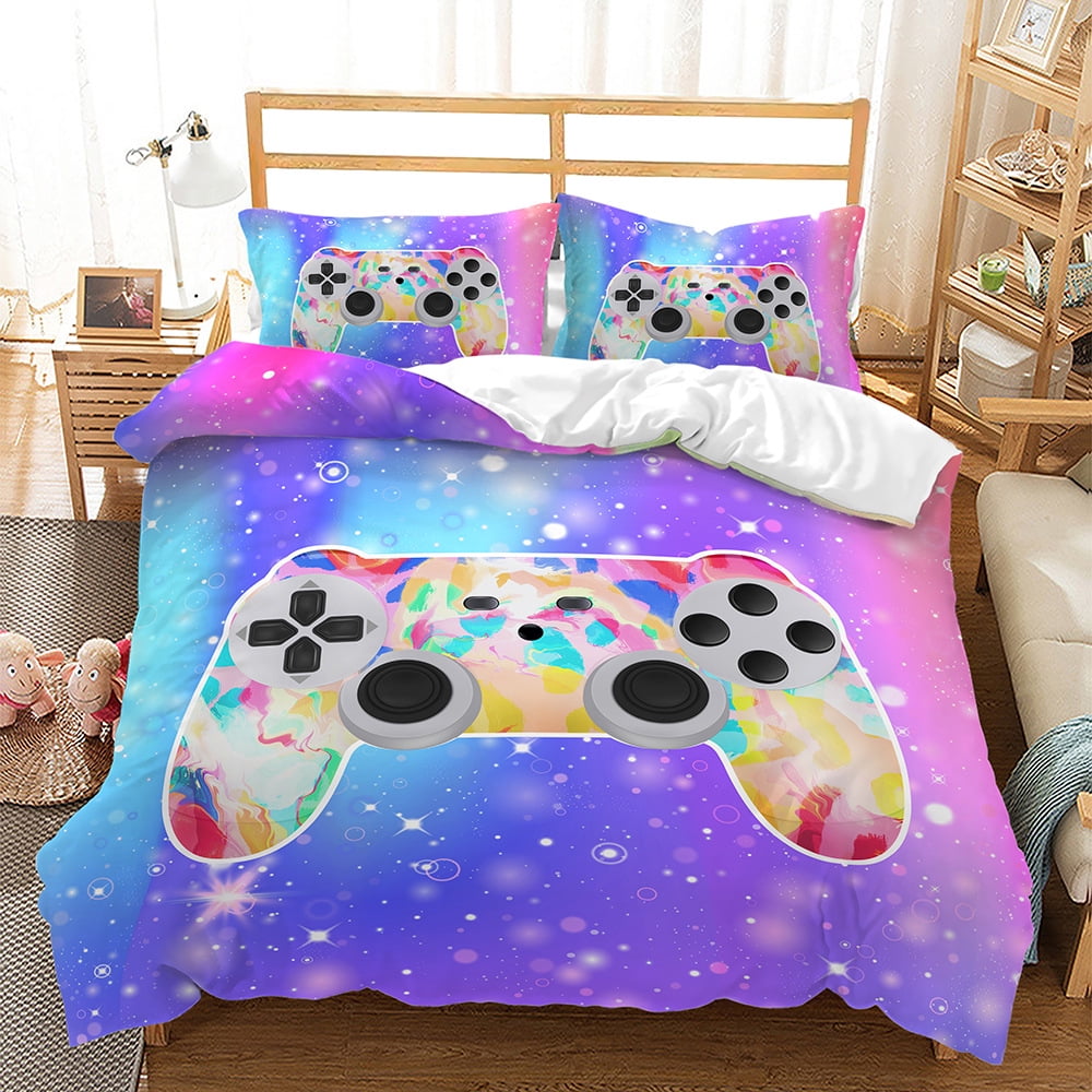 Gamepad Print Bedding Comforter Set Twin Full Queen King Size Colorful