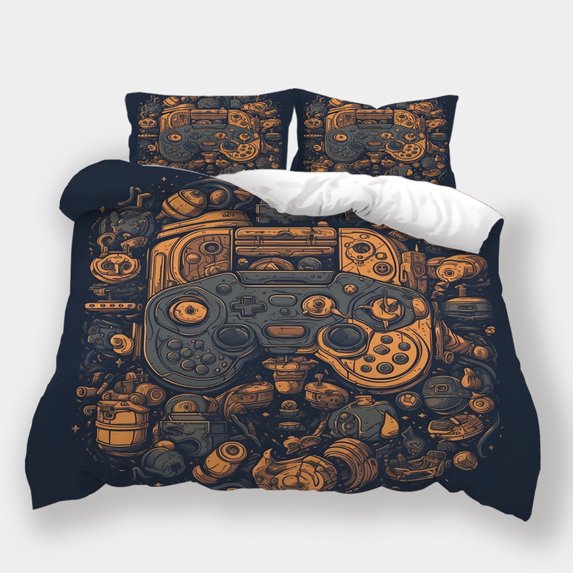 Gamepad Printed Duvet Cover Set with Pillowcase Kids Adult Skin-friendly Bedspreads Bed Set,King (90"x104")