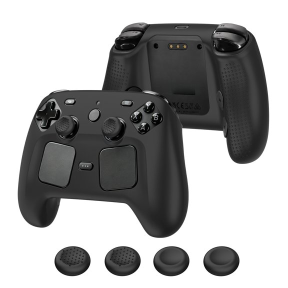 Gamepad Protective Case for Steam Controller 2 Shock-Resistant and Drop Proof Soft Silicone Cover with Button Caps