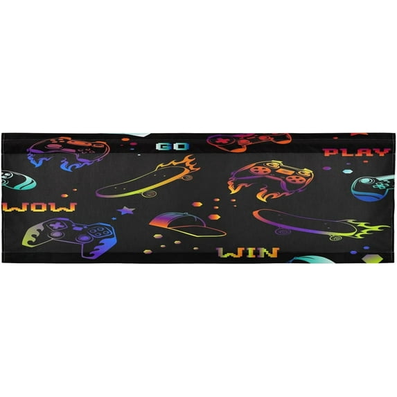 Gamepad Skateboard Curtain Valance for Kitchen Windows/Bathroom/Living Room/Bedroom Blackout, Rod Pocket Valance Small Window Treatment, 54" W x 18" L Home Decor