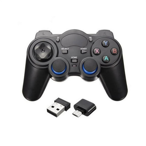 Gamepads Wireless 2.4G Game Controller Plug and Play Multi-Function Gamepad with OTG for Android Phone/Tablet/PC/PS3/Smart TV/TV Box (Black)