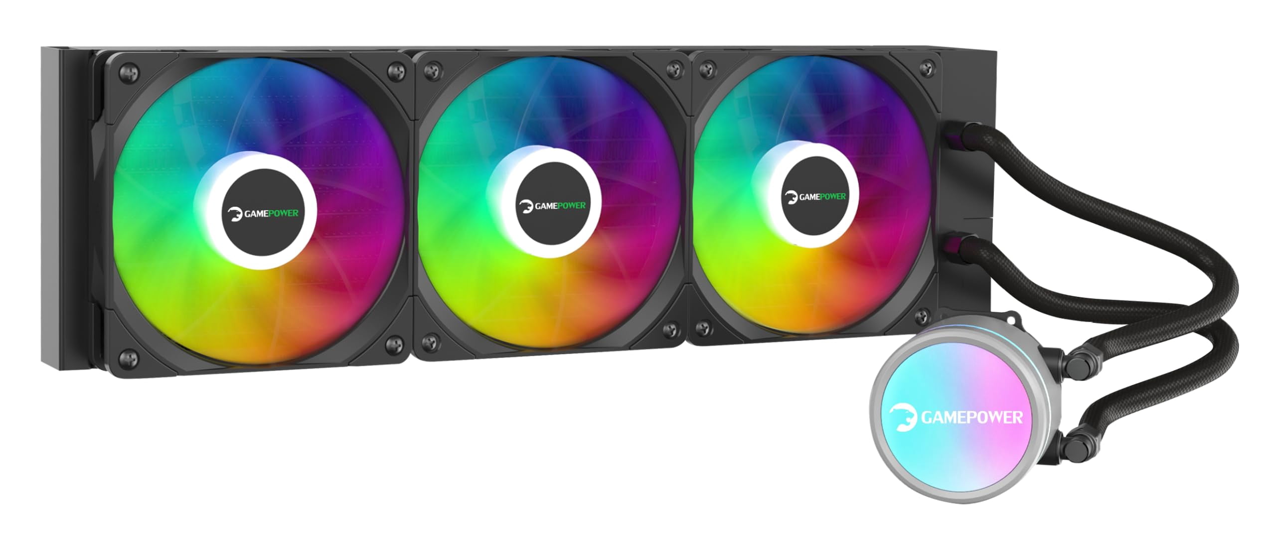 Gamepower Skadi V2 360 RRF12 AIO CPU Liquid Halo ARGB Pump, 360mm ...