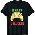 thumbnail image 1 of Gamer 21st Birthday Level Unlocked Funny Graphic Short Sleeve T-Shirt, 1 of 6