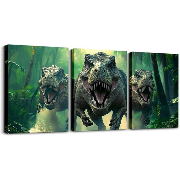 Gamer 3 Canvas Wall Art for Living Room Bedroom, Gaming Office Decorations Artwork Posters for Kids Boys Girls Teens Decor Teal and Black Game Console Painting Gamepad Honeycomb