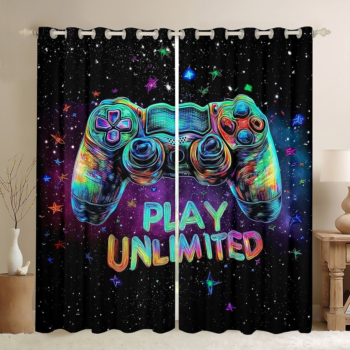 Gamer 30%-50% Blackout Curtains Teens Gaming Curtains,Video Game ...