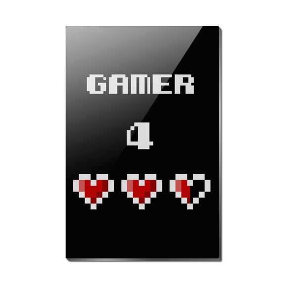 Gamer 4 Life for Pixel Hearts Geek Rectangle Acrylic Fridge Refrigerator Magnet