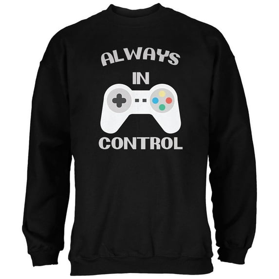 Gamer Always in Control Black Adult Sweatshirt - Medium