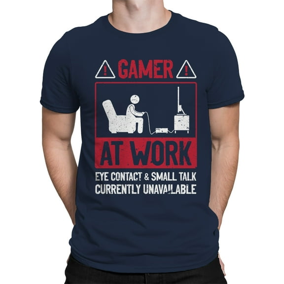 Gamer At Work T-Shirt Men -Smartprints Designs, Male 4X-Large