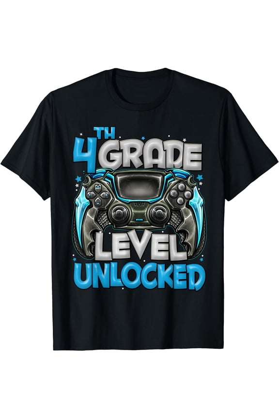 Gamer Back To School 7Th Seventh Grade Level Unlocked T-Shirt, Unisex T-Shirt