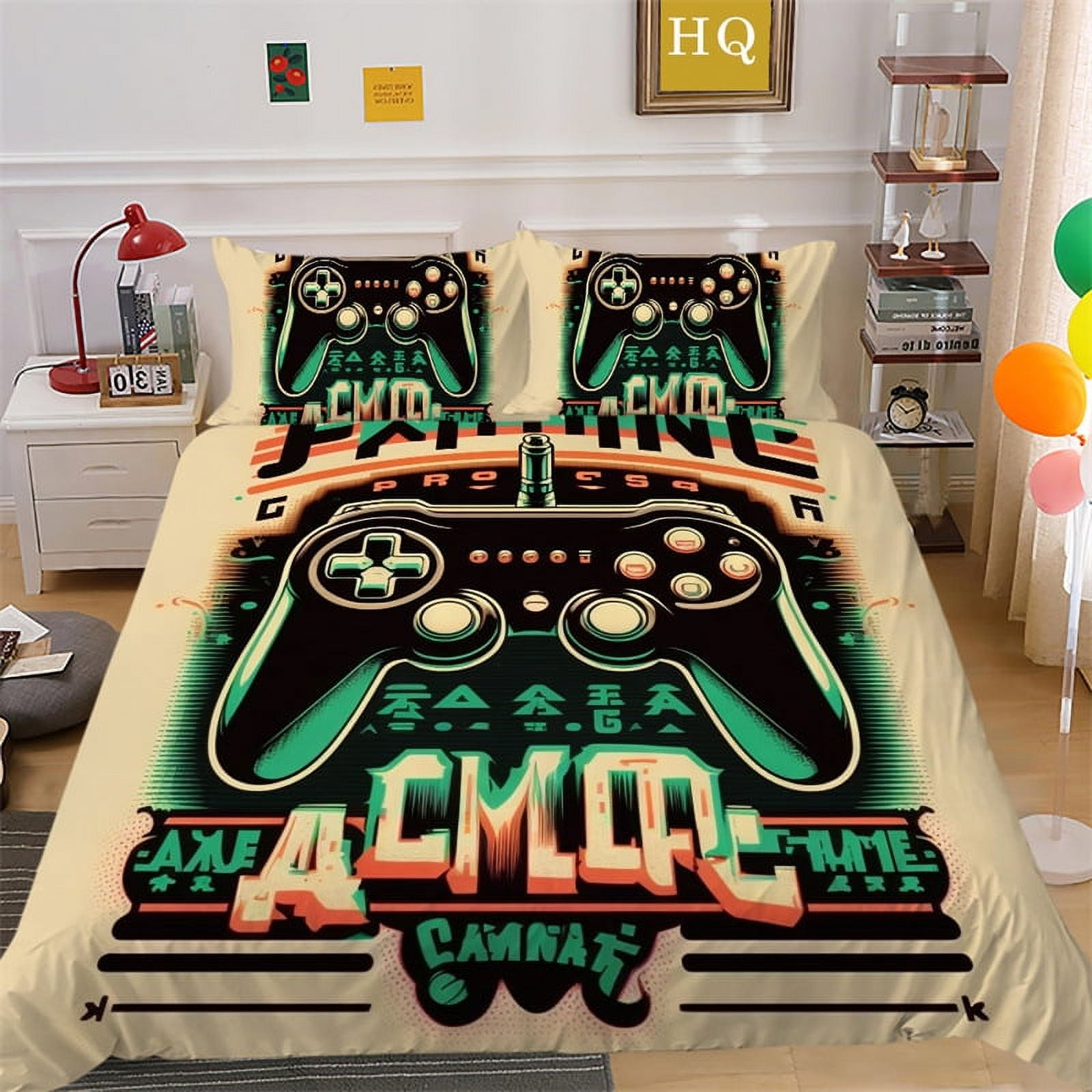 Gamer Bedding Set for Boy, Digital Printing, Soft Microfiber Duvet