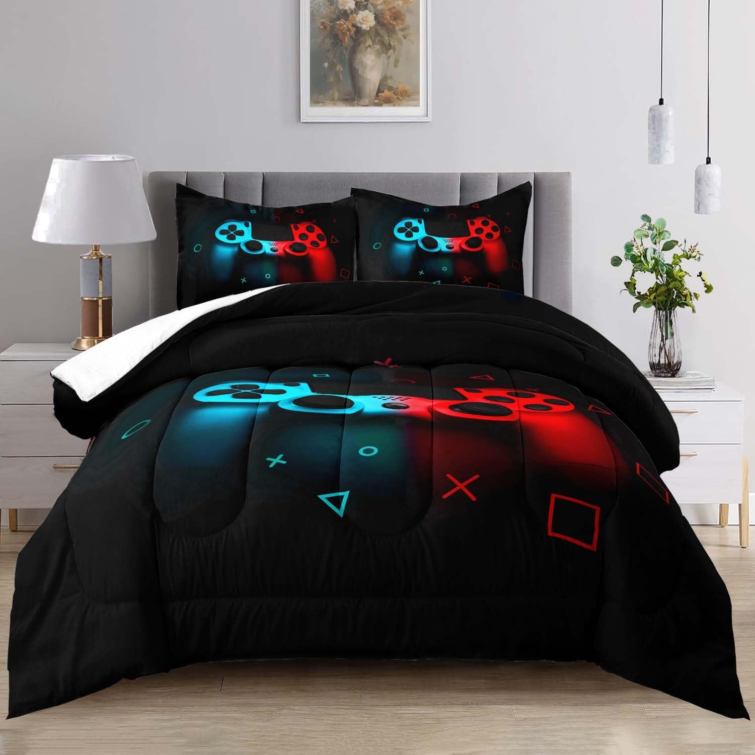 Gamer Bedding Sets for Boys Full,Gaming Bedding Gamer Comforter Sets