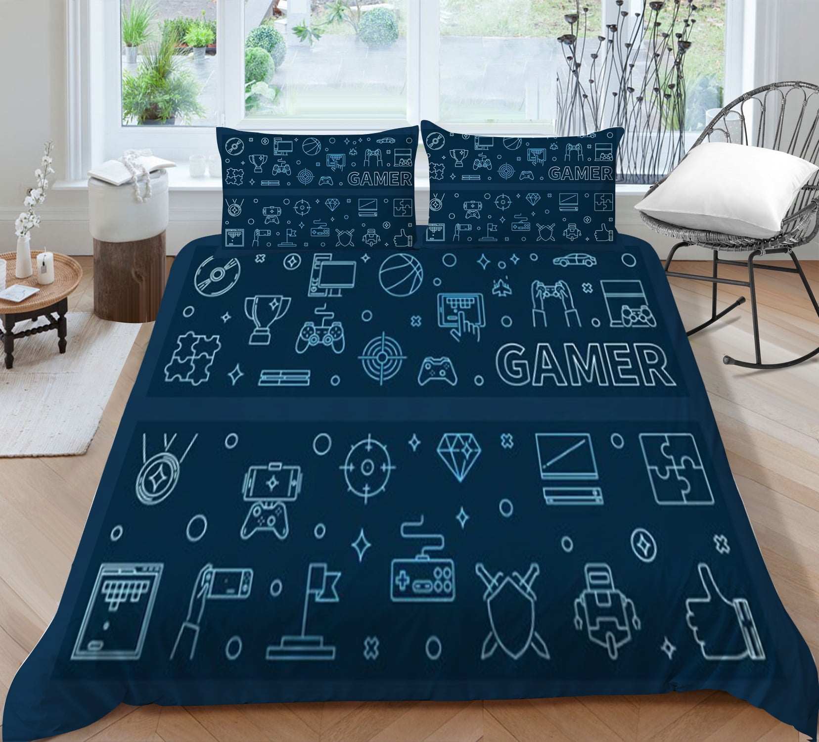 Gamer Bedding Sets for Boys,Full Size Comforter Cover Sets for Boys