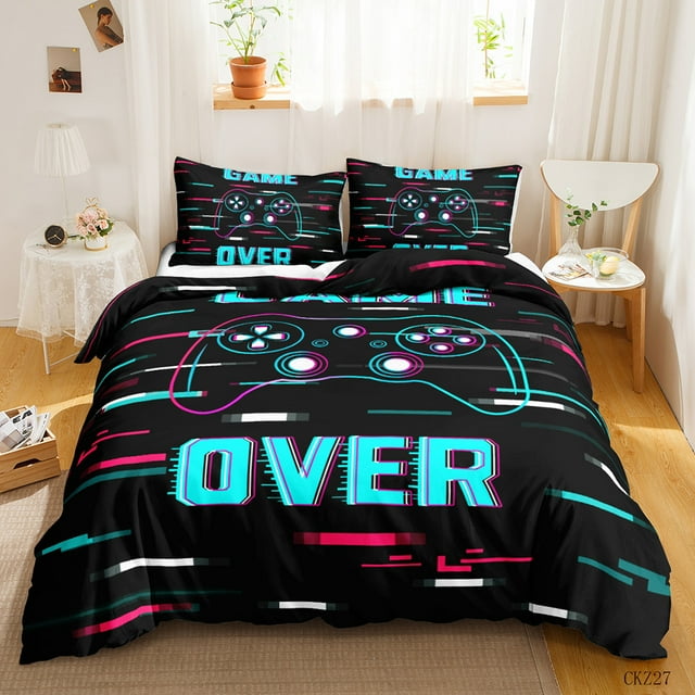 Gamer Bedding Sets for Boys,Gaming Duvet Cover Set Full Size,Boys Video