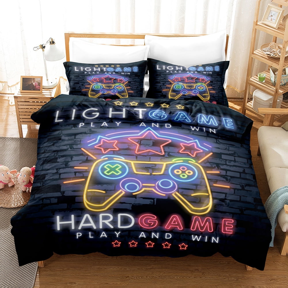 Gamer Bedding Sets for Boys,Gaming Duvet Cover Set Twin Size,Boys Video Games Comforter Cover