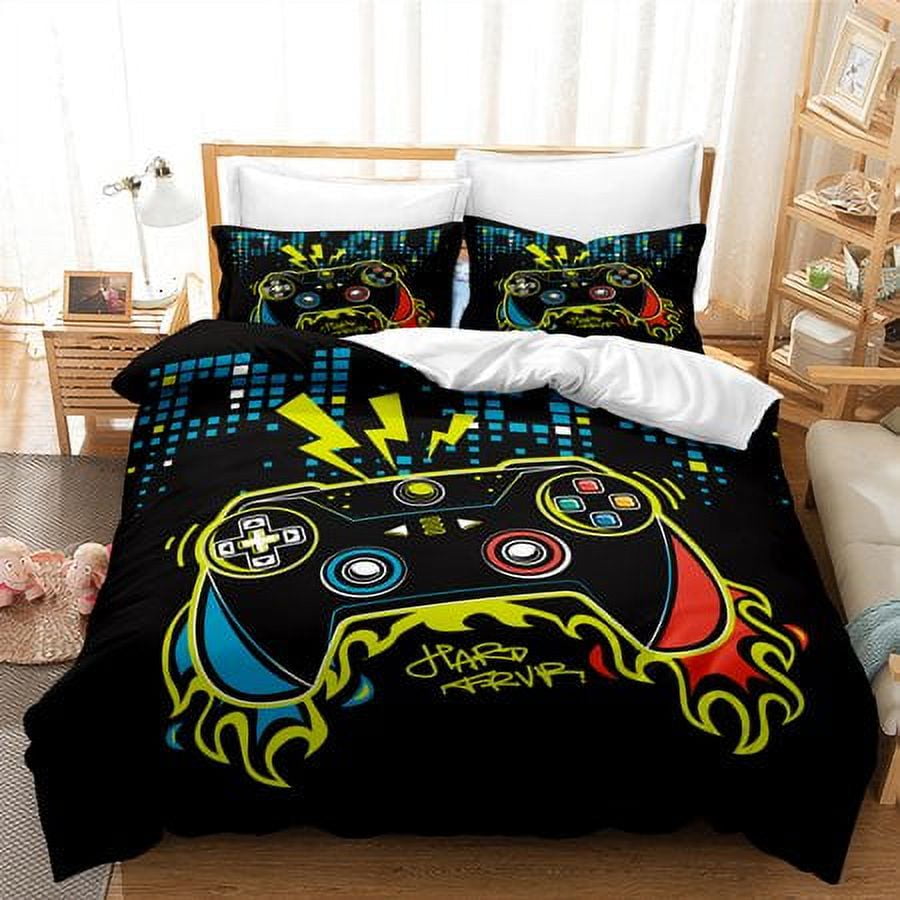 Gamer Bedding Sets for Boys, Gaming Duvet Cover Set Full Size,Boys