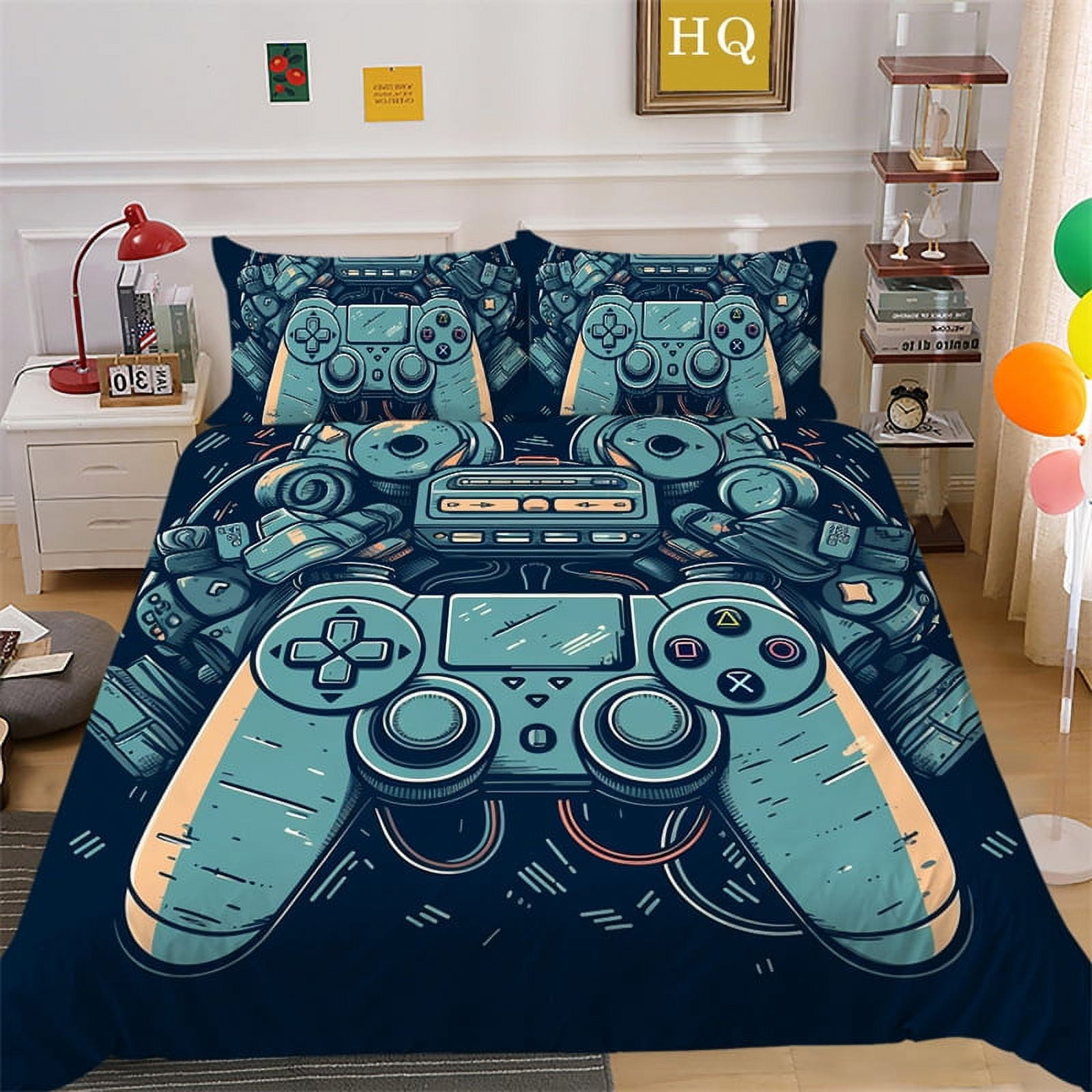 Gamer Bedding Sets for Boys,Video Games Comforter Cover,Gaming Duvet