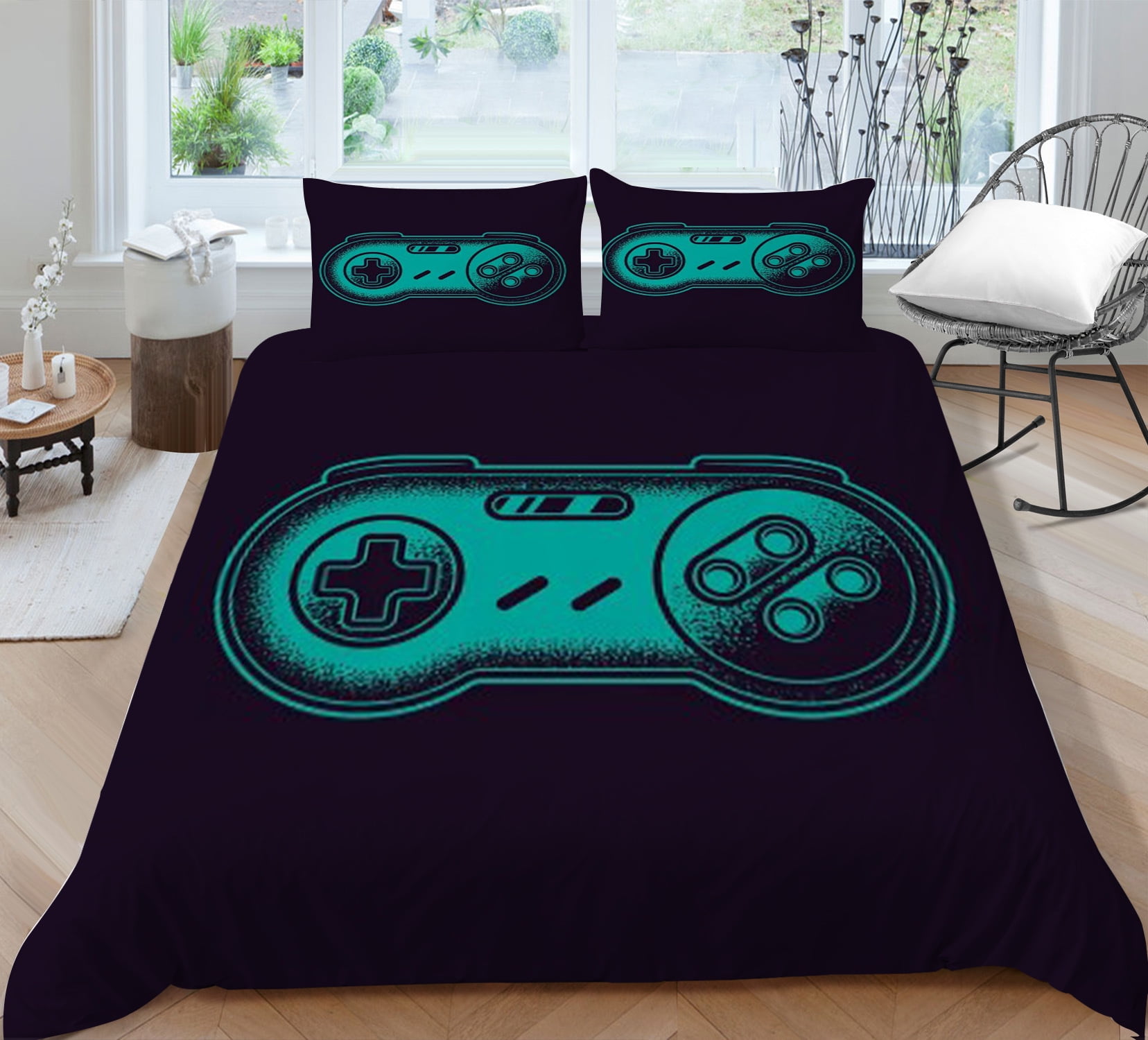 Gamer Bedding Sets for Boys,Video Games Comforter Cover,Gaming Duvet