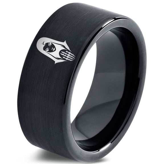 Gamer Birthday Gifts Tungsten Ring Black Wedding Band Men Small Wife Gift Mothers Day Jewelry