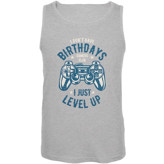 Gamer Birthday Level Up Blue Mens Tank Top Heather MD