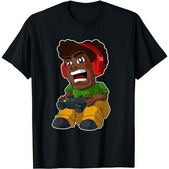 Gamer Black Boy Black History Month Cool Video-games Gaming T-Shirt