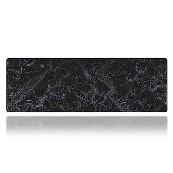 Gamer Boss - Gaming Mouse Pad with Stitched Edges, Non-Slip Rubber Base Mouse Mat, Premium Cloth Mousepad, Desk Mat for Laptop, Computer & PC, 36 x 12 Inches 4mm Thick (Extended, Topographic)