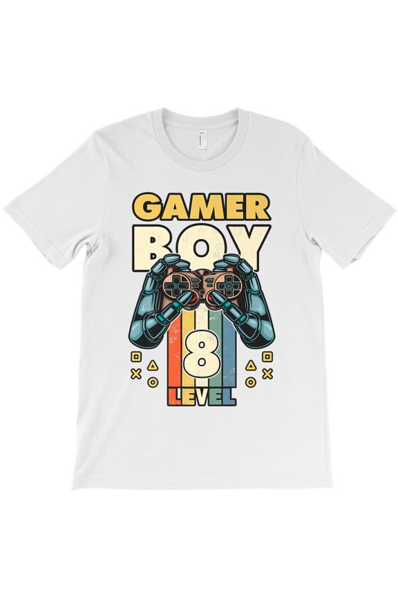 Gamer Boy Birthday Retro Vintage 8th Birthday Boy Premium, G17225 Unisex T-Shirt, Up to Size 5XL