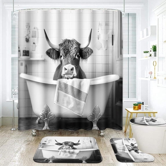Gamer Boys Girls Bathroom Set with Shower Curtain and Rugs Accessories, Cute Kids Shower Curtain Set, Computer Child Play Game Shower Curtain for Bathroom, Level Up Bathroom Decor 4 Pcs