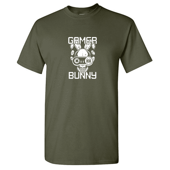 Gamer Bunny Sarcastic Humor Graphic Novelty Funny T Shirt