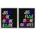 thumbnail image 1 of Gamer Button Symbols Phrases 2 Piece Gray Framed Floater Canvas Set, design by Kim Allen, 1 of 9
