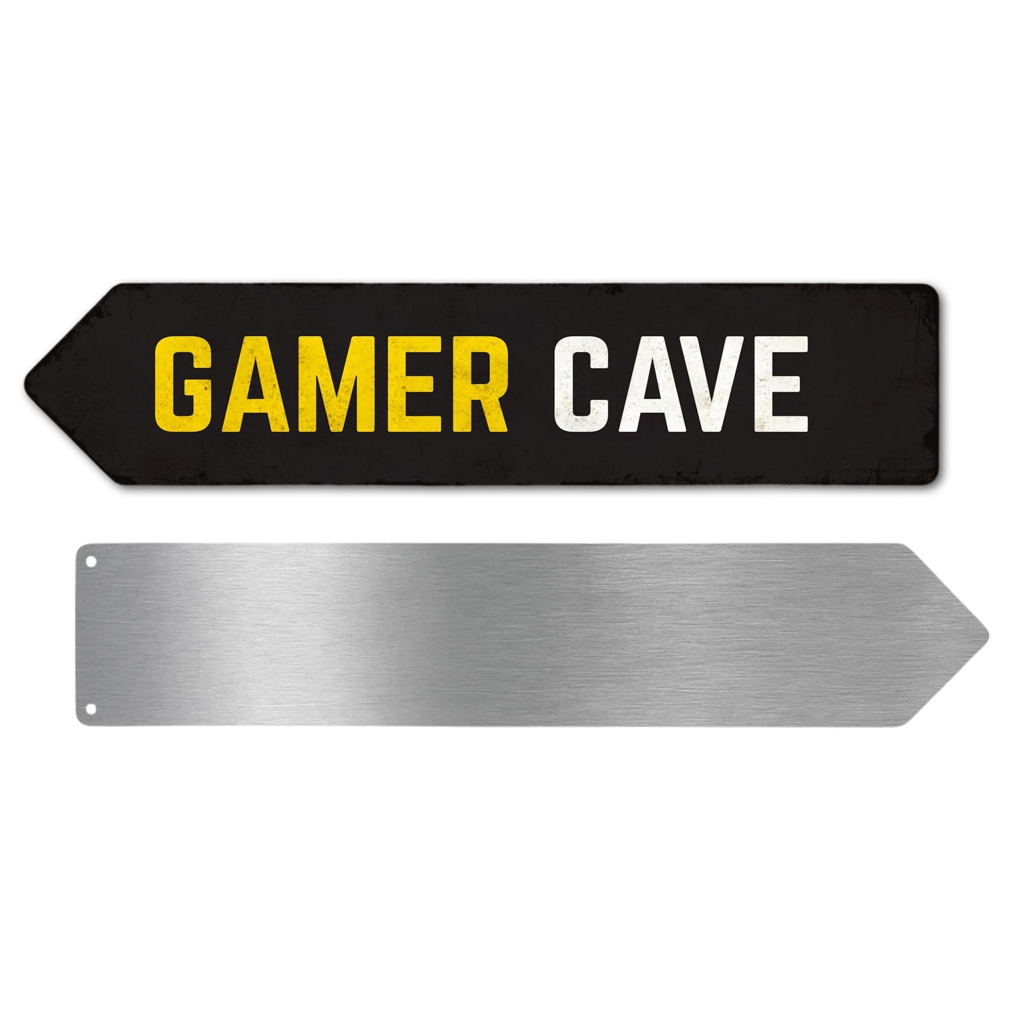 Gamer Cave Metal Sign by DC | Arrow Metal Directional Signage for ...