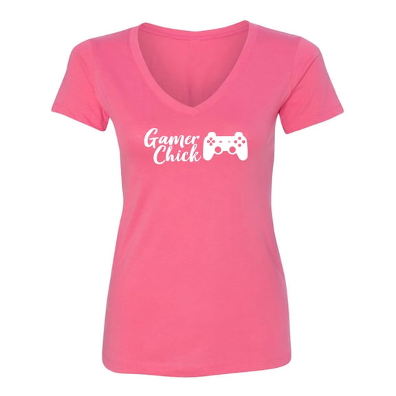 Gamer Chick Womens V-Neck T-Shirt