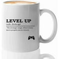 thumbnail image 1 of Gamer Coffee Mug 11oz White -Level Up - Video Game Merch Gamer Girl Gifts Nerdy Guy Video Gamer Couple Anniversary Gaming Computer Gamer, 1 of 5