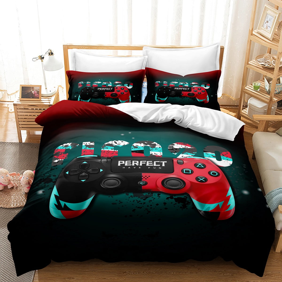 Gamer Comforter Cover Set for Boys Gaming Bedding Set Twin Full Queen ...