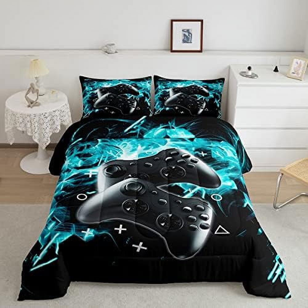 Gamer Comforter Set Computer Gaming Joysticks Bedding Set for Boys