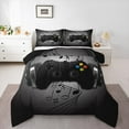 thumbnail image 1 of Gamer Comforter Set Queen,Black Grey Headphones Musical Design Games Gamepad Bedding Set Video Game Room Decor Retro Playing Gamer Down Comforter Gaming Controller Quilted Duvet Set, 1 of 7