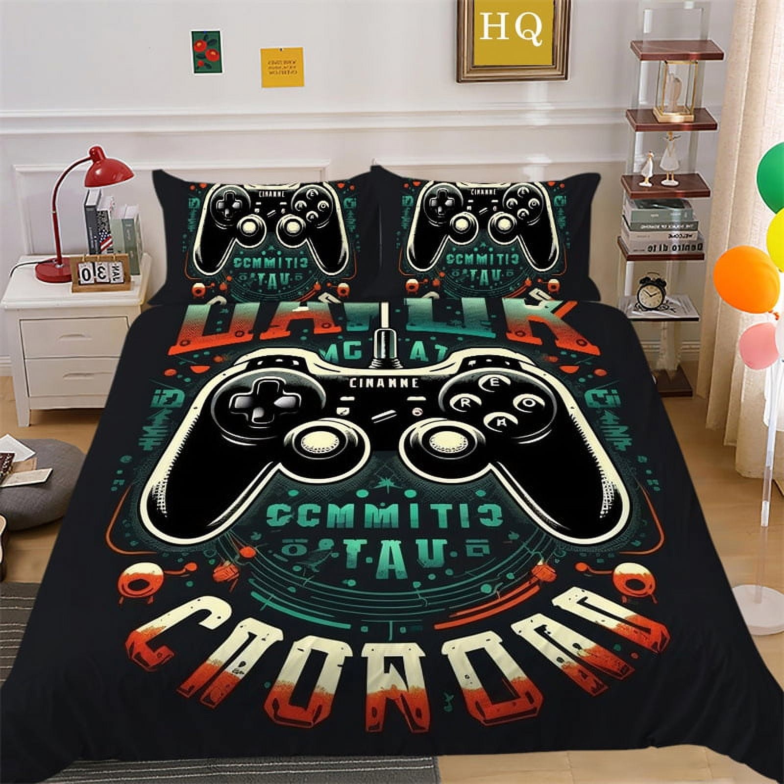 Gamer Comforter Set for Boys Gaming Bedding Set ,Video Game Controller