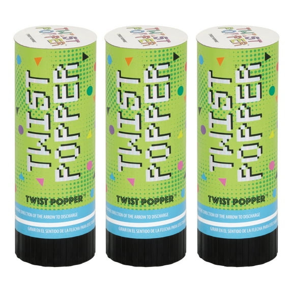 Gamer Confetti Twist Poppers, 3 Count, by Way To Celebrate