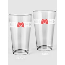 Gamer Controller Logo Pint Glass -SPIdeals Designs, 16 oz Transparent Glass