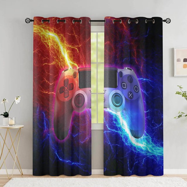 Gamer Curtains For Boys Bedroom Gaming Room Decor Window Curtains