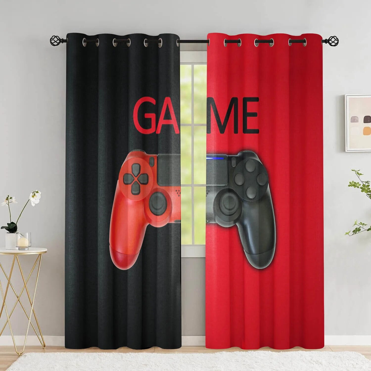 Gamer Curtains For Boys Bedroom Gaming Room Decor Window Curtains