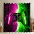 thumbnail image 1 of Gamer Curtains Gaming Curtains Drapes,Hot Pink Green Lightning Window Curtains Video Game Console Curtains 2 Panels (38Wx54L) Bedroom Decor, 1 of 5