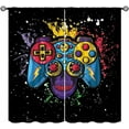 thumbnail image 1 of Gamer Curtains for Teen Boys Video Game Gamepad Window Curtains Cartoon Play Gaming Print Window Treatments for Kids Bedroom Living Room, （W21xL63 Inch） x2 Panels, 1 of 6