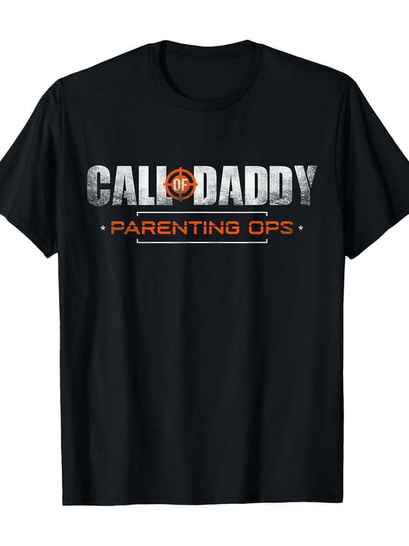 Gamer Dad Call Of Daddy Parenting Ops Funny Fathers Day T-Shirt Gifts Shirt From Daughter Wife T-Shirts For Men Mens T-Shirts Crew Neck Casual T-Shirt Soft Funny T-Shirts Gym Frien