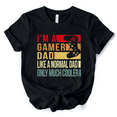 thumbnail image 1 of Gamer Dad Controller T-Shirt, Black Funny Tee for Cool Fathers, 1 of 7
