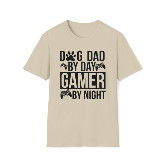 Gamer Dad, Gildan Unisex Softstyle T-Shirt, Dog Dad Graphic Tee, S-3XL