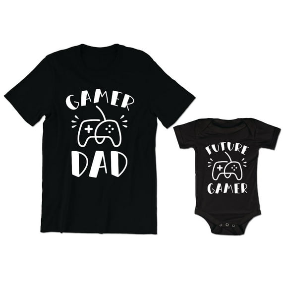 Gamer Dad Men's T-Shirt Future Gamer Baby Bodysuit Kids Youth Toddler Shirt Matching Outfits