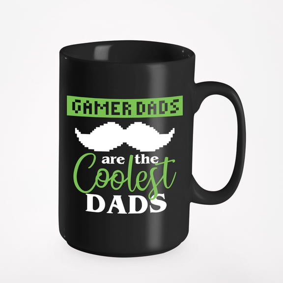 Gamer Dads Are the Coolest Dads, Black 15oz Ceramic Mug
