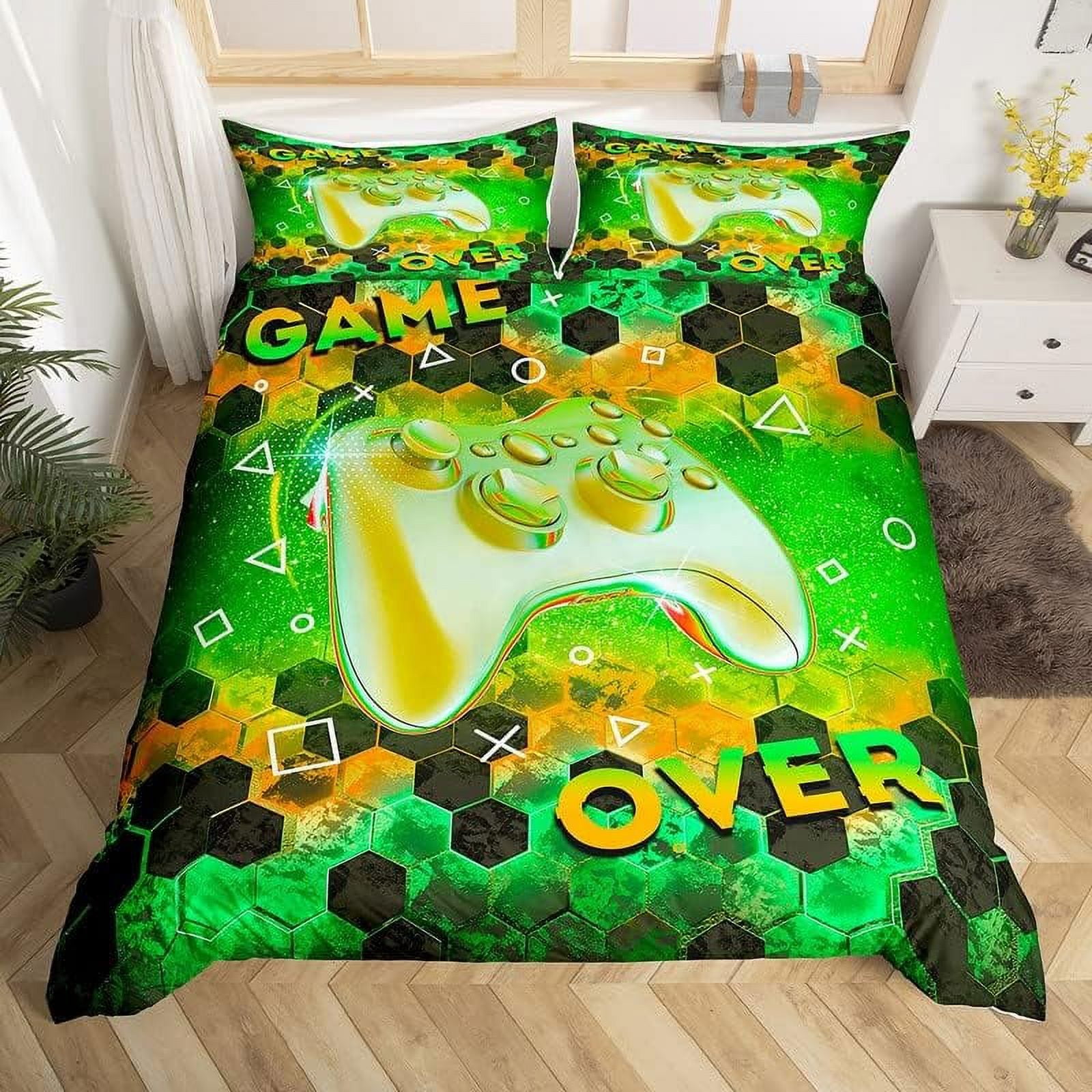 Gamer Duvet Cover for Boys,Gaming Comforter Cover Full,Cool Games